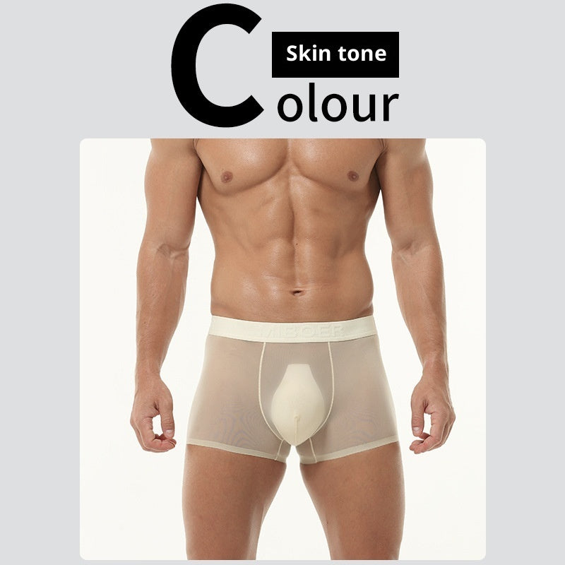 Men's Transparent Ice Silk Underwear - Thin, Breathable, Traceless