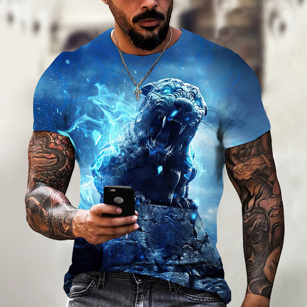 Animal Beast Lion 3D Printed  Men's T-shirt