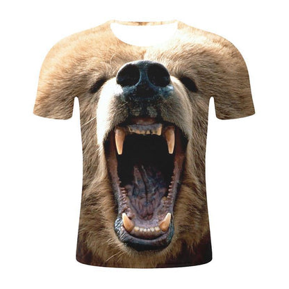 New Animal Print 3d T-shirt Men's Short Sleeve