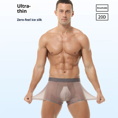 Men's Transparent Ice Silk Underwear - Thin, Breathable, Traceless