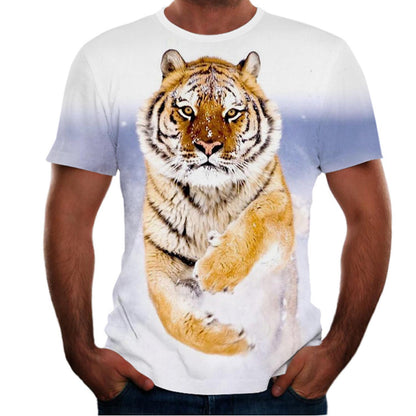 New Animal Print 3d T-shirt Men's Short Sleeve