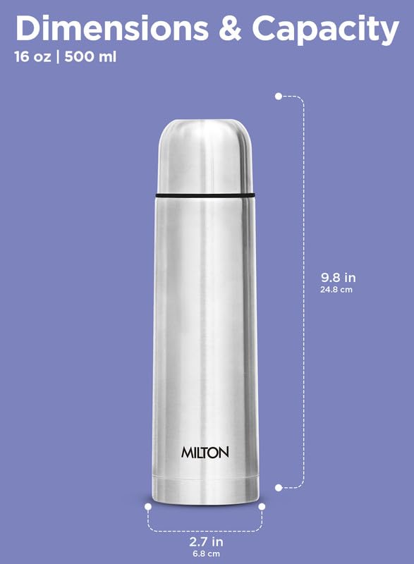 Milton Flip LidThermosteel Water Bottle - 24 Hr Hot and Cold - Leak Proof