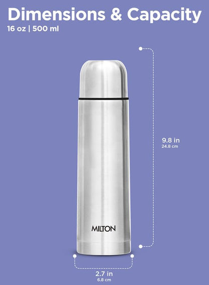 Milton Flip LidThermosteel Water Bottle - 24 Hr Hot and Cold - Leak Proof