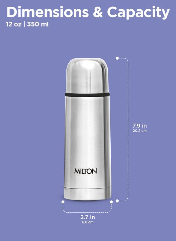 Milton Flip LidThermosteel Water Bottle - 24 Hr Hot and Cold - Leak Proof