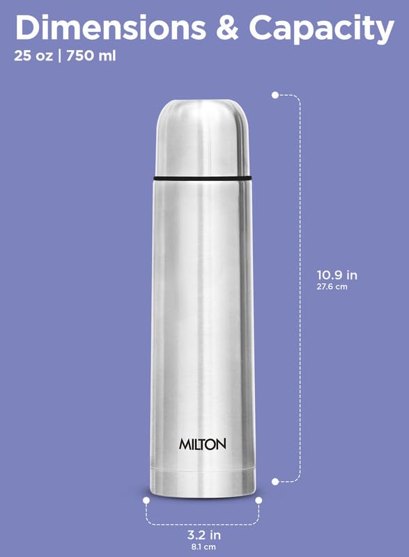 Milton Flip LidThermosteel Water Bottle - 24 Hr Hot and Cold - Leak Proof