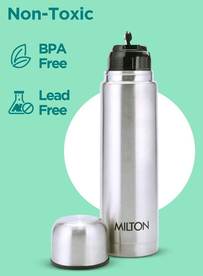 Milton Flip LidThermosteel Water Bottle - 24 Hr Hot and Cold - Leak Proof