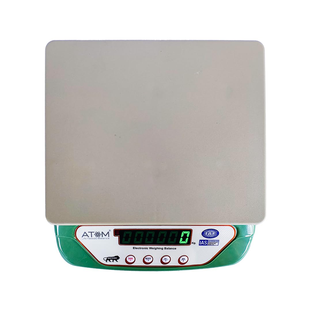 Atom 10Kg Kitchen Weight Machine 6 Months Manufacturer Warranty, Digital Scale with LCD Display, Scale for Home Baking, Cooking & Balance Diet. Machine with capacity 10Kg, SF400/A121,Color May Vary