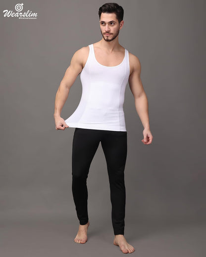 Wearslim Premium Men's Super Combed Cotton Elastene Stretch Fabric Tummy Tucker Vest