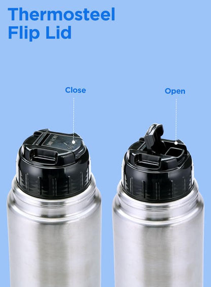 Milton Flip LidThermosteel Water Bottle - 24 Hr Hot and Cold - Leak Proof