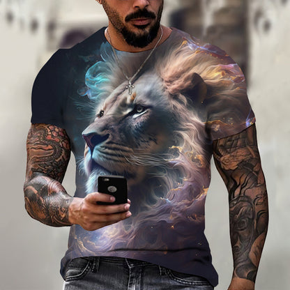 Animal Beast Lion 3D Printed  Men's T-shirt