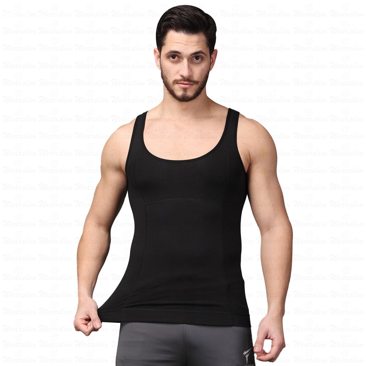 Wearslim Premium Men's Super Combed Cotton Elastene Stretch Fabric Tummy Tucker Vest
