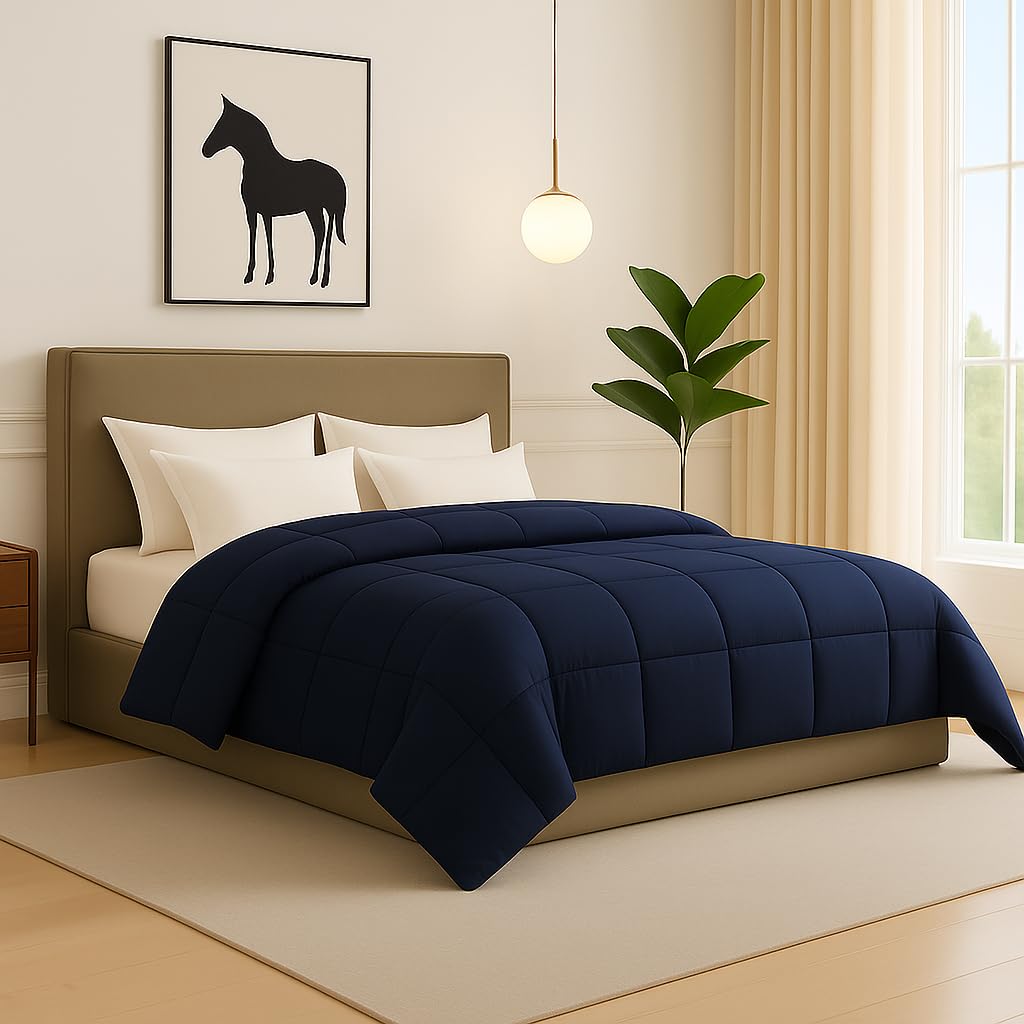 Comforter for Double Bed – All Season/AC/Summer Solid Double Bed Comforter Quilt Blanket | Dohar | Duvet | Ultra Soft & Lightweight – 300 GSM, Ivory