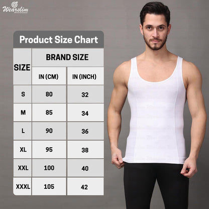 Wearslim Premium Men's Super Combed Cotton Elastene Stretch Fabric Tummy Tucker Vest