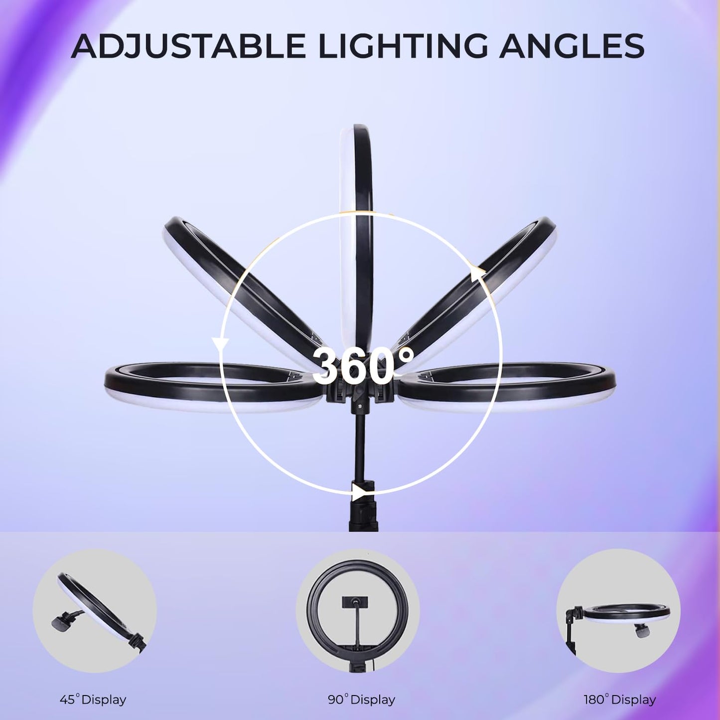 Big LED Ring Light for Camera Phone- YouTube Video Shooting and Makeup Light with 7 Feet Foldable Tripod Stand