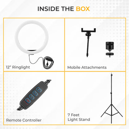 Big LED Ring Light for Camera Phone- YouTube Video Shooting and Makeup Light with 7 Feet Foldable Tripod Stand