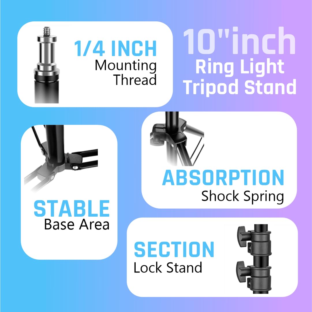 Big LED Ring Light for Camera Phone- YouTube Video Shooting and Makeup Light with 7 Feet Foldable Tripod Stand