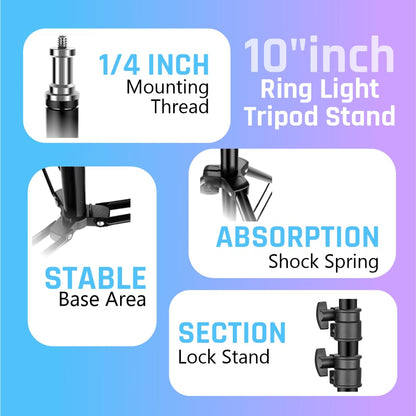 Big LED Ring Light for Camera Phone- YouTube Video Shooting and Makeup Light with 7 Feet Foldable Tripod Stand