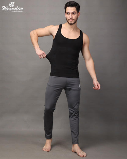 Wearslim Premium Men's Super Combed Cotton Elastene Stretch Fabric Tummy Tucker Vest