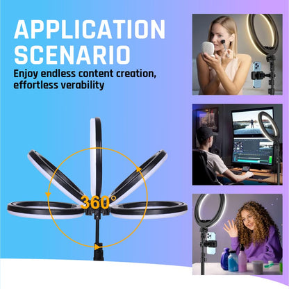 Big LED Ring Light for Camera Phone- YouTube Video Shooting and Makeup Light with 7 Feet Foldable Tripod Stand