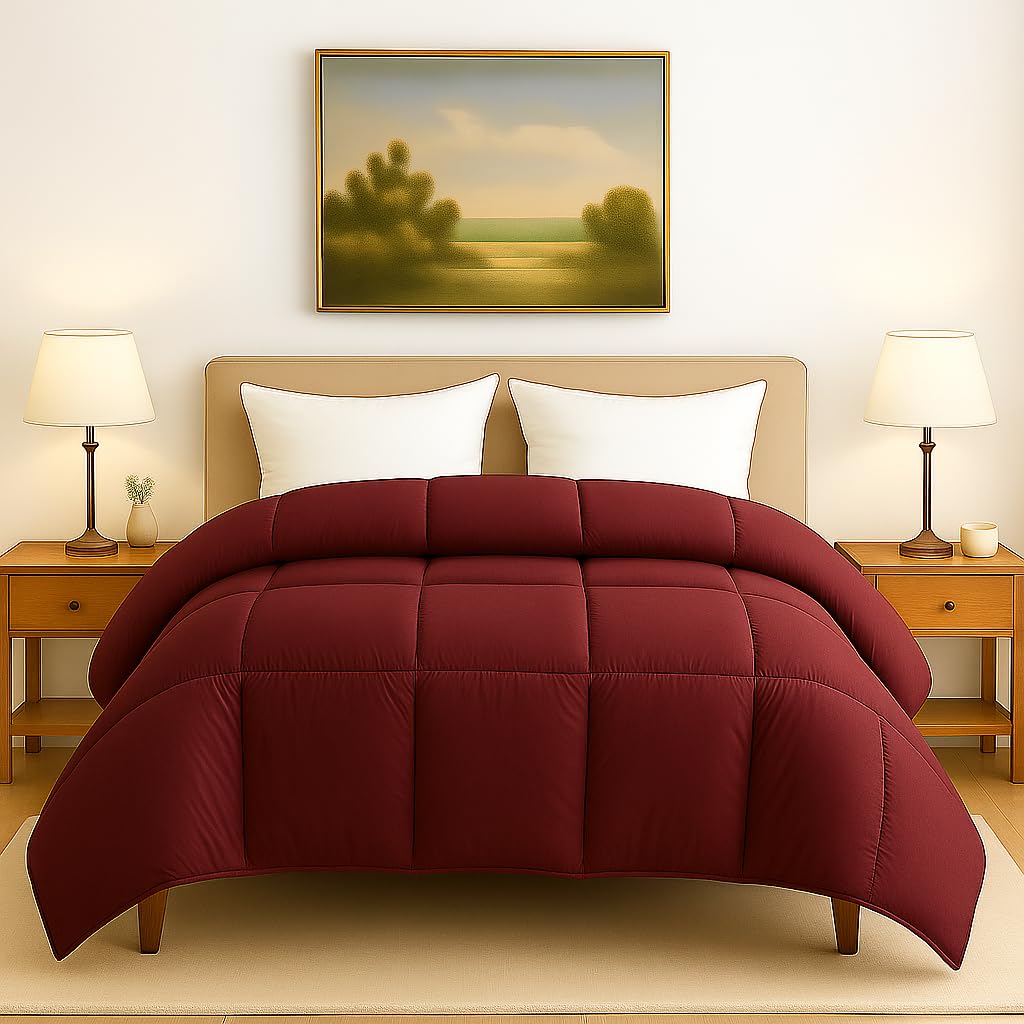 Comforter for Double Bed – All Season/AC/Summer Solid Double Bed Comforter Quilt Blanket | Dohar | Duvet | Ultra Soft & Lightweight – 300 GSM, Ivory