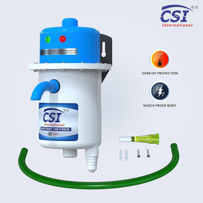 CSI INTERNATIONAL Instant Water Geyser, 1 L Portable Water Heater, Made Of First Class Abs Plastic 3Kw, Auto Cut Off Feature (Red)