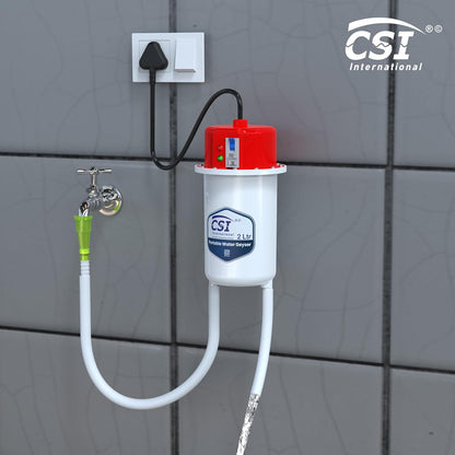 CSI INTERNATIONAL Instant Water Geyser, 1 L Portable Water Heater, Made Of First Class Abs Plastic 3Kw, Auto Cut Off Feature (Red)