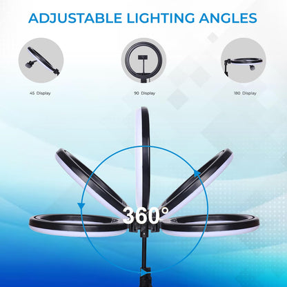 Big LED Ring Light for Camera Phone- YouTube Video Shooting and Makeup Light with 7 Feet Foldable Tripod Stand