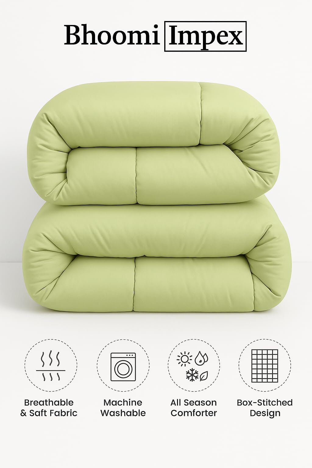 Comforter for Double Bed – All Season/AC/Summer Solid Double Bed Comforter Quilt Blanket | Dohar | Duvet | Ultra Soft & Lightweight – 300 GSM, Ivory