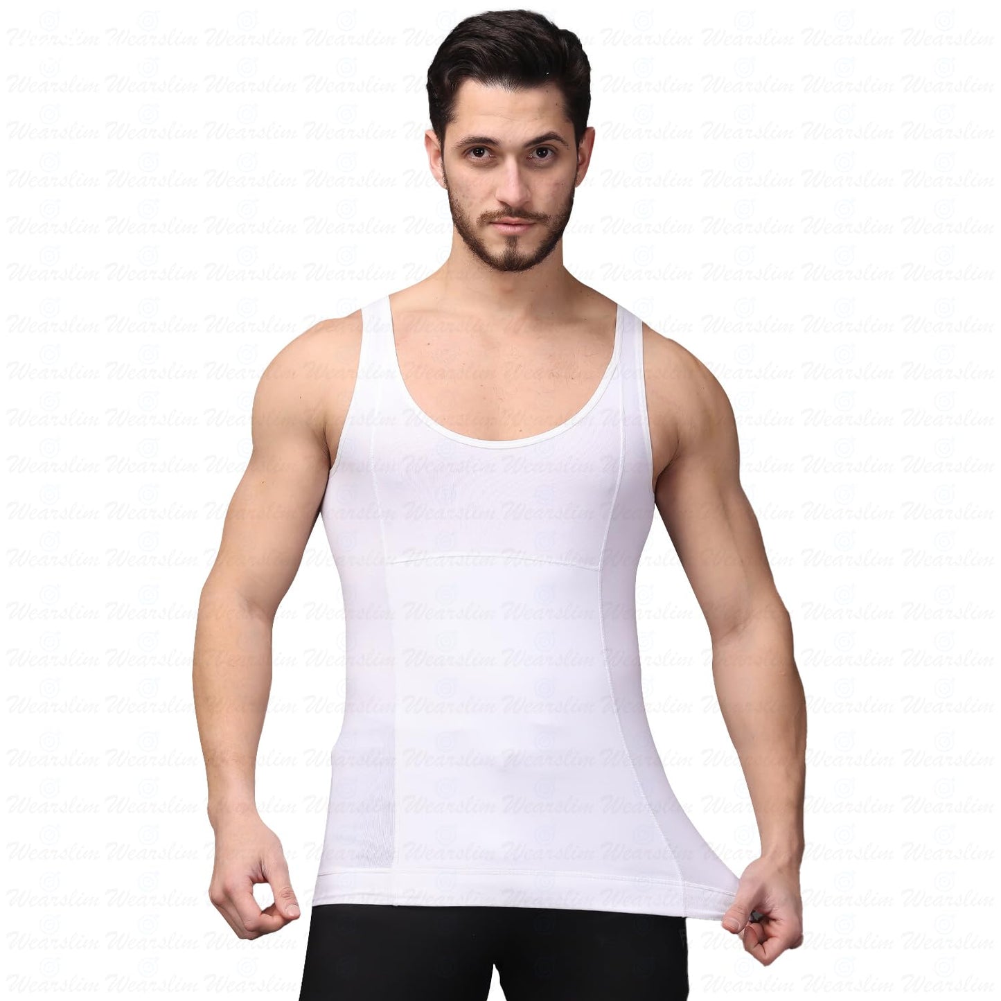Wearslim Premium Men's Super Combed Cotton Elastene Stretch Fabric Tummy Tucker Vest