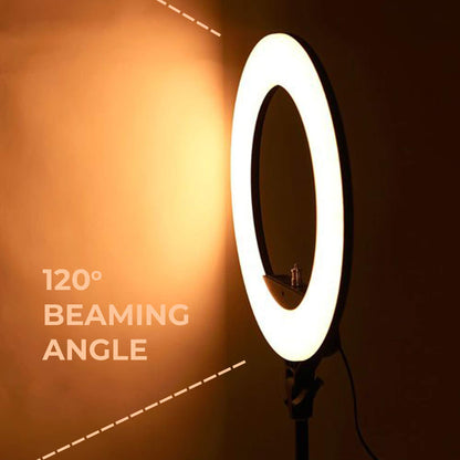 Big LED Ring Light for Camera Phone- YouTube Video Shooting and Makeup Light with 7 Feet Foldable Tripod Stand
