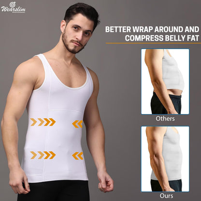Wearslim Premium Men's Super Combed Cotton Elastene Stretch Fabric Tummy Tucker Vest