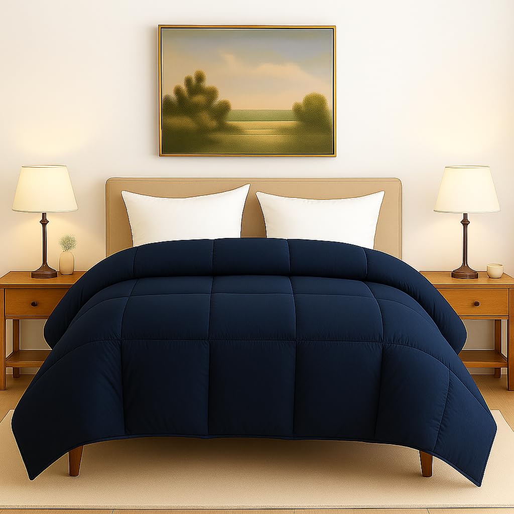 Comforter for Double Bed – All Season/AC/Summer Solid Double Bed Comforter Quilt Blanket | Dohar | Duvet | Ultra Soft & Lightweight – 300 GSM, Ivory