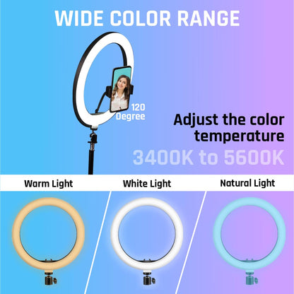Big LED Ring Light for Camera Phone- YouTube Video Shooting and Makeup Light with 7 Feet Foldable Tripod Stand