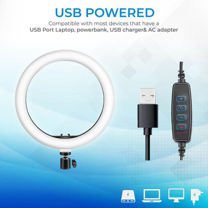 Big LED Ring Light for Camera Phone- YouTube Video Shooting and Makeup Light with 7 Feet Foldable Tripod Stand