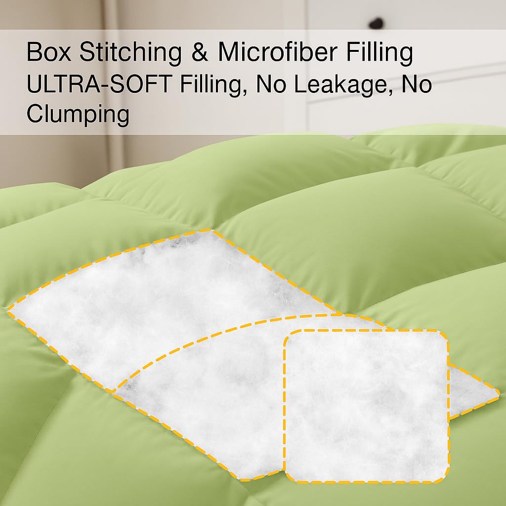 Comforter for Double Bed – All Season/AC/Summer Solid Double Bed Comforter Quilt Blanket | Dohar | Duvet | Ultra Soft & Lightweight – 300 GSM, Ivory