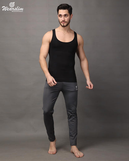 Wearslim Premium Men's Super Combed Cotton Elastene Stretch Fabric Tummy Tucker Vest