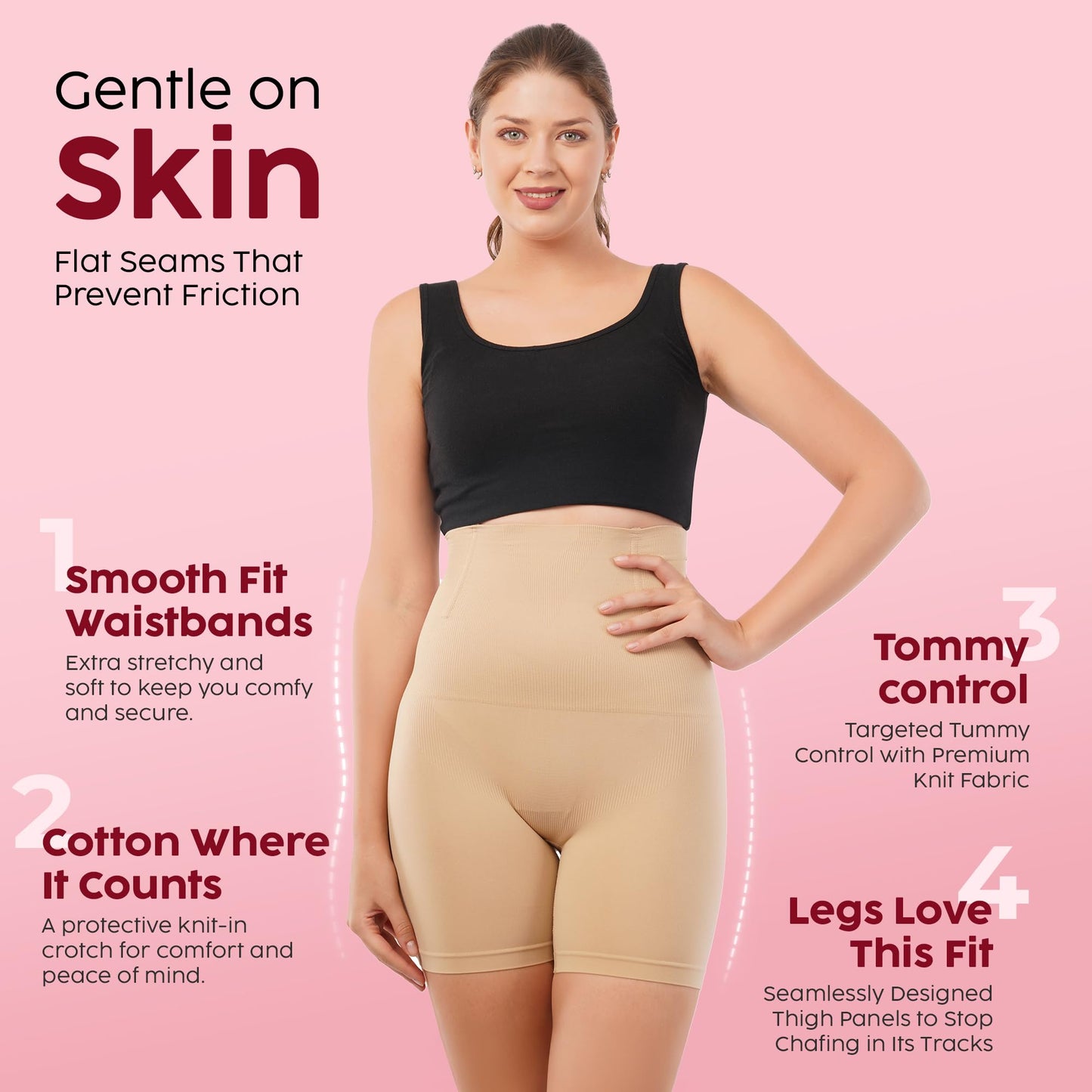 Women's Tummy Tucker Shapewear Shorts | High Waist Slim Fit Body Shaper for Women