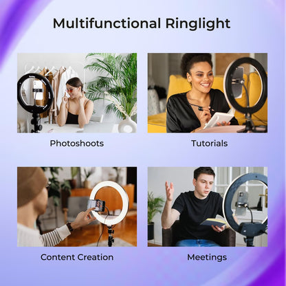 Big LED Ring Light for Camera Phone- YouTube Video Shooting and Makeup Light with 7 Feet Foldable Tripod Stand