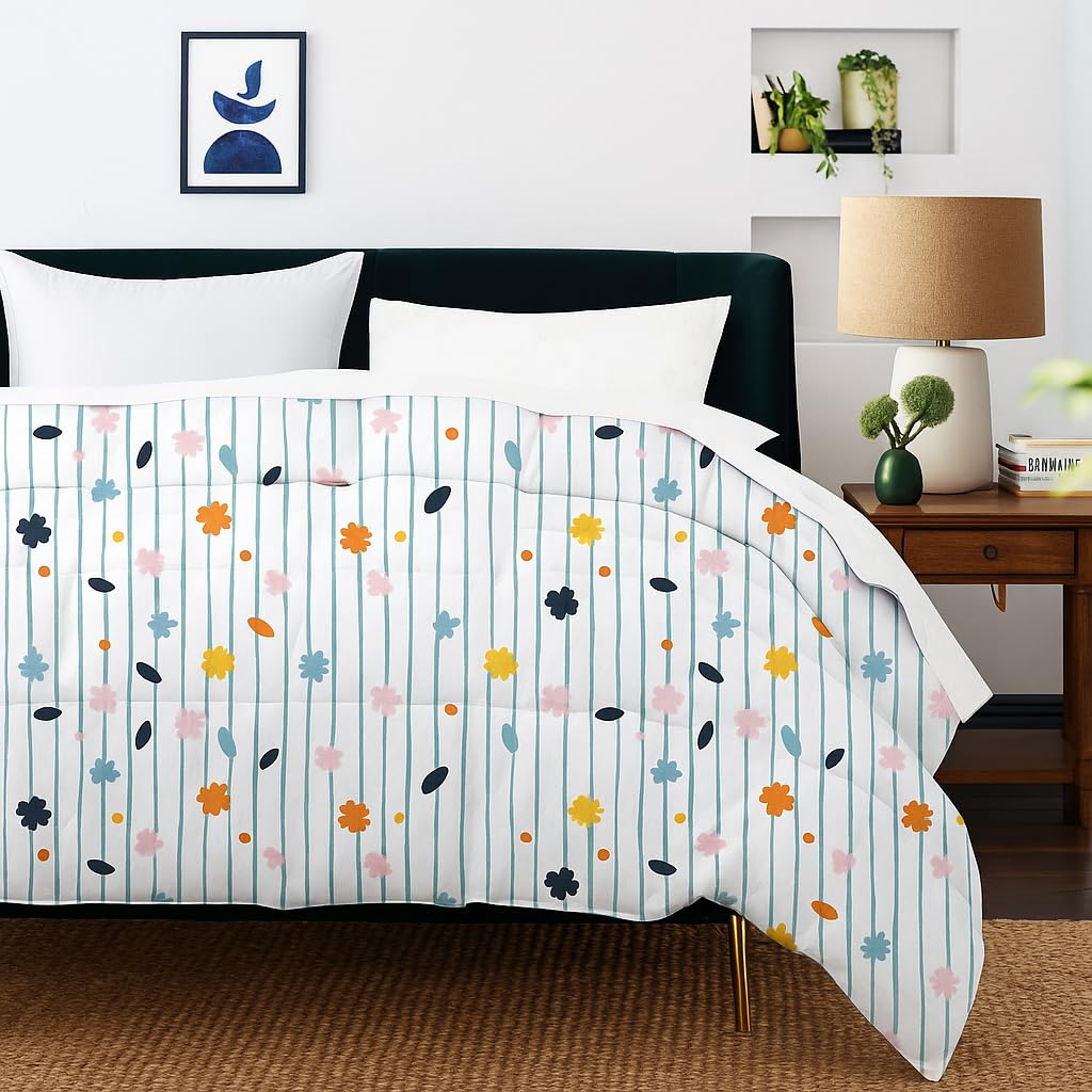 Comforter for Double Bed – All Season/AC/Summer Solid Double Bed Comforter Quilt Blanket | Dohar | Duvet | Ultra Soft & Lightweight – 300 GSM, Ivory