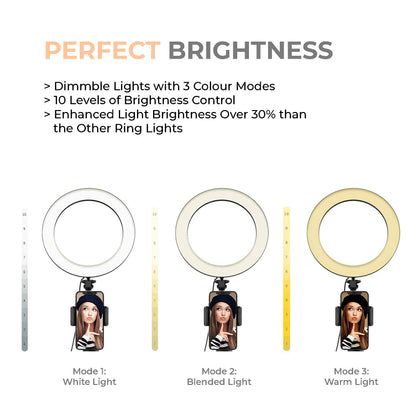 Big LED Ring Light for Camera Phone- YouTube Video Shooting and Makeup Light with 7 Feet Foldable Tripod Stand