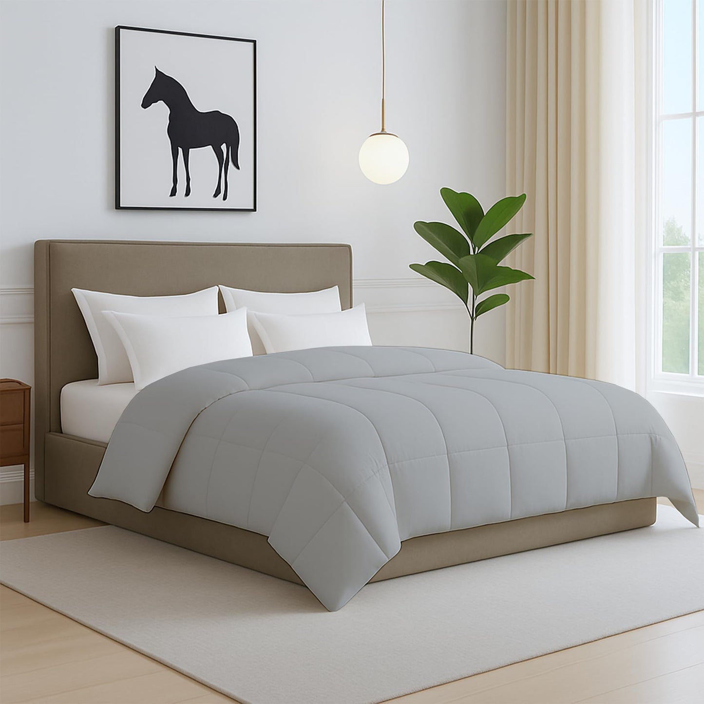 Comforter for Double Bed – All Season/AC/Summer Solid Double Bed Comforter Quilt Blanket | Dohar | Duvet | Ultra Soft & Lightweight – 300 GSM, Ivory