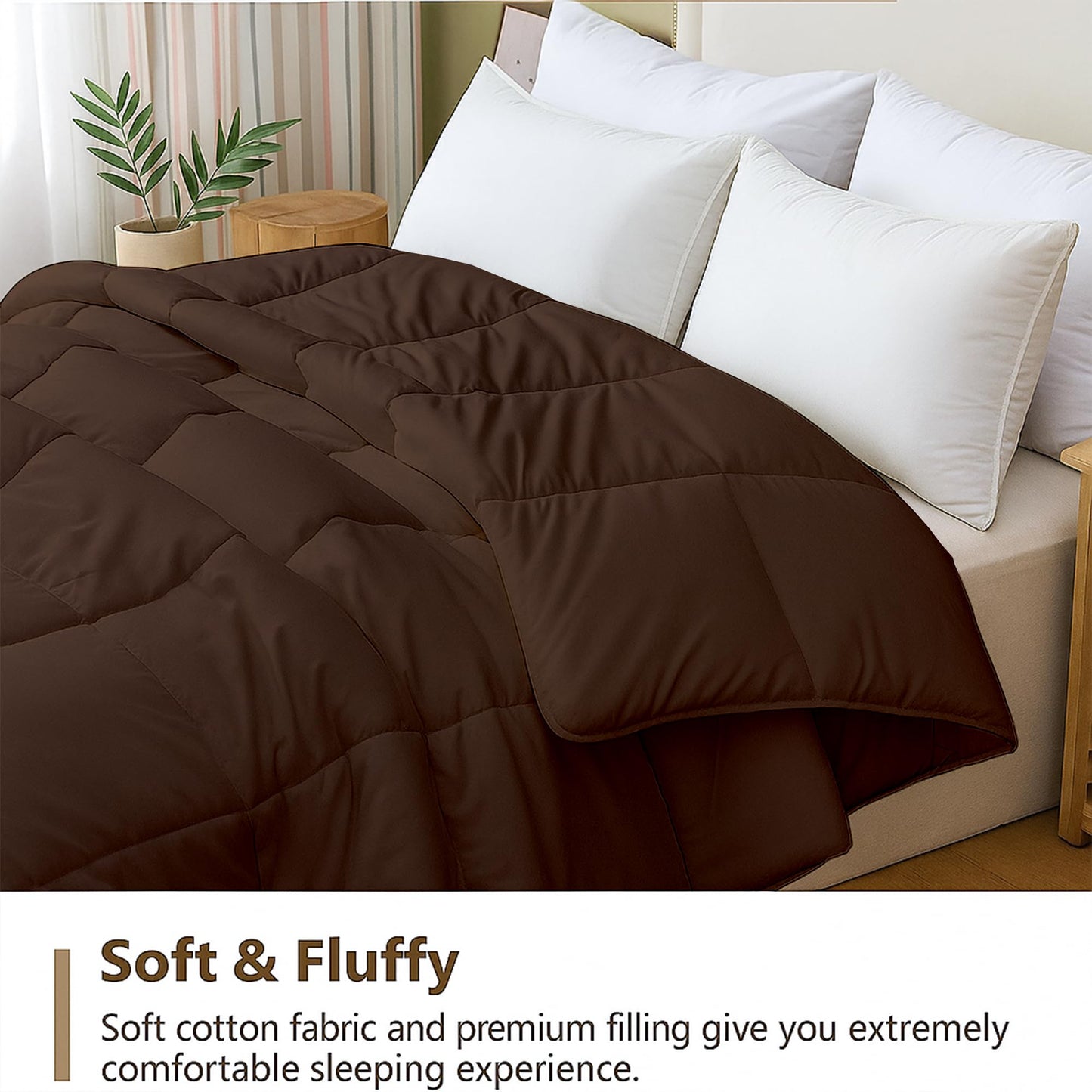 Comforter for Double Bed – All Season/AC/Summer Solid Double Bed Comforter Quilt Blanket | Dohar | Duvet | Ultra Soft & Lightweight – 300 GSM, Ivory