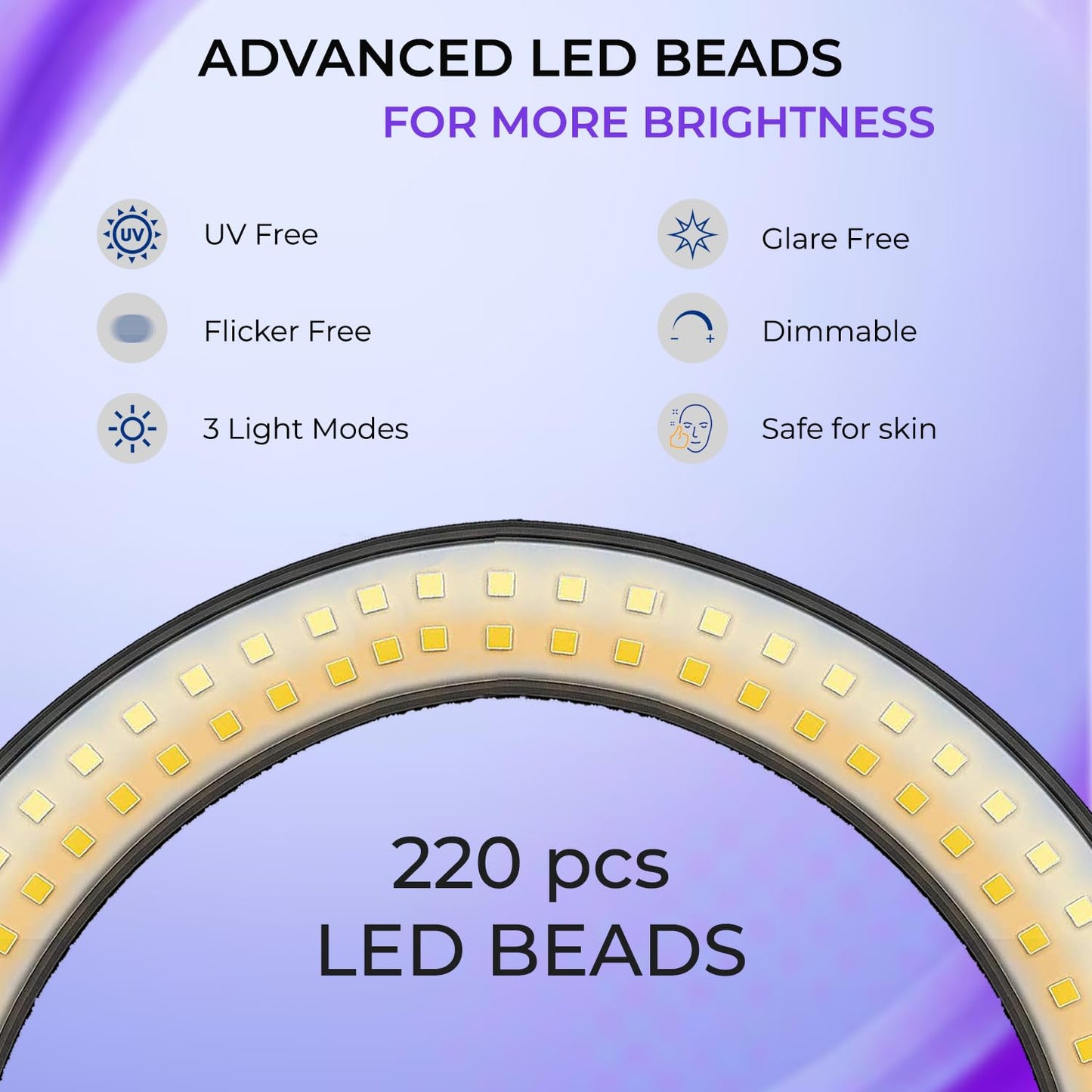 Big LED Ring Light for Camera Phone- YouTube Video Shooting and Makeup Light with 7 Feet Foldable Tripod Stand