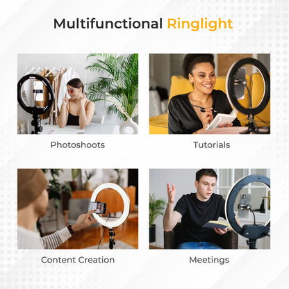 Big LED Ring Light for Camera Phone- YouTube Video Shooting and Makeup Light with 7 Feet Foldable Tripod Stand