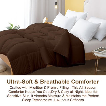 Comforter for Double Bed – All Season/AC/Summer Solid Double Bed Comforter Quilt Blanket | Dohar | Duvet | Ultra Soft & Lightweight – 300 GSM, Ivory