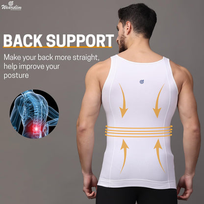 Wearslim Premium Men's Super Combed Cotton Elastene Stretch Fabric Tummy Tucker Vest