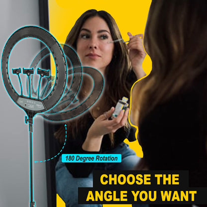 Big LED Ring Light for Camera Phone- YouTube Video Shooting and Makeup Light with 7 Feet Foldable Tripod Stand