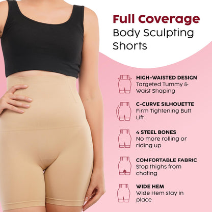 Women's Tummy Tucker Shapewear Shorts | High Waist Slim Fit Body Shaper for Women