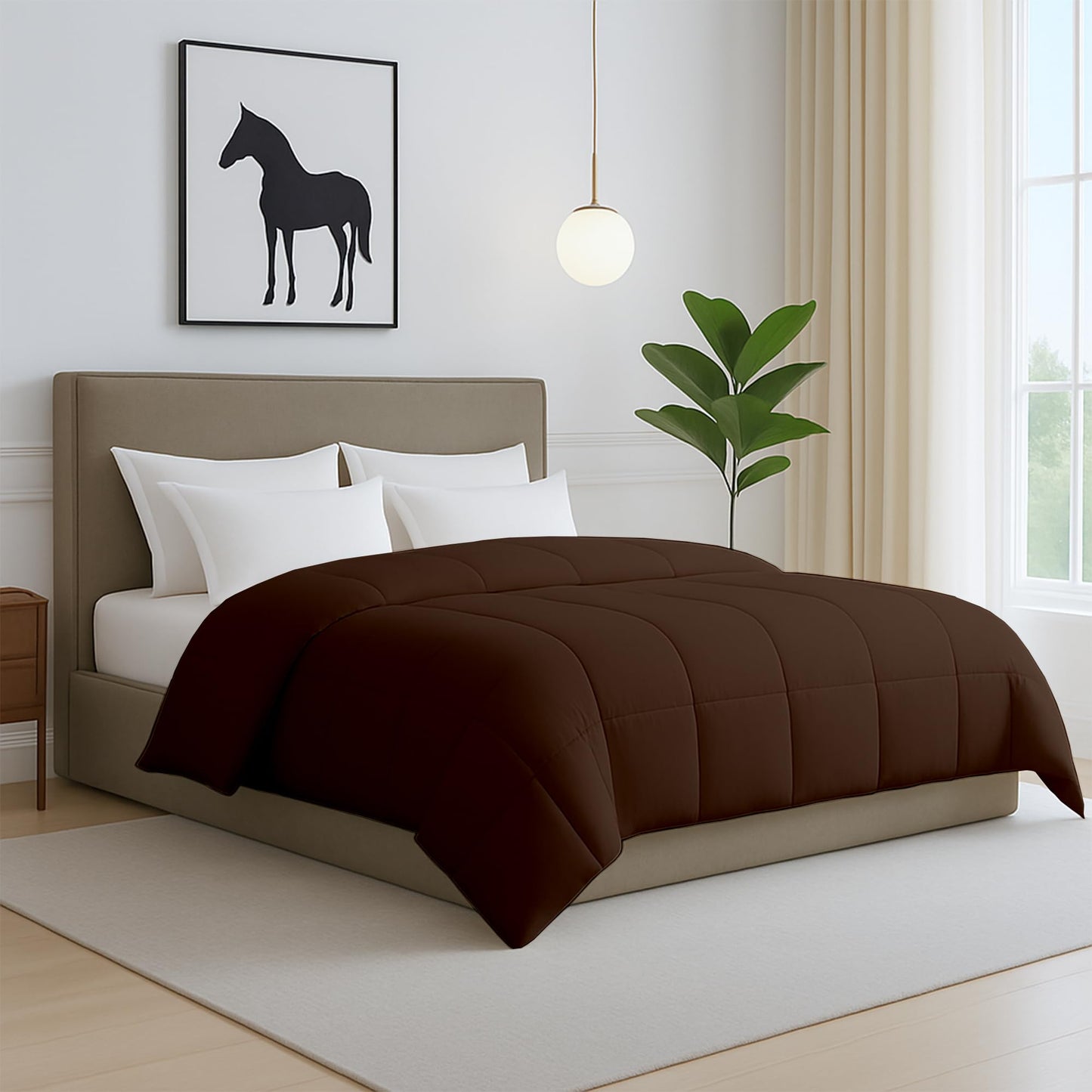 Comforter for Double Bed – All Season/AC/Summer Solid Double Bed Comforter Quilt Blanket | Dohar | Duvet | Ultra Soft & Lightweight – 300 GSM, Ivory