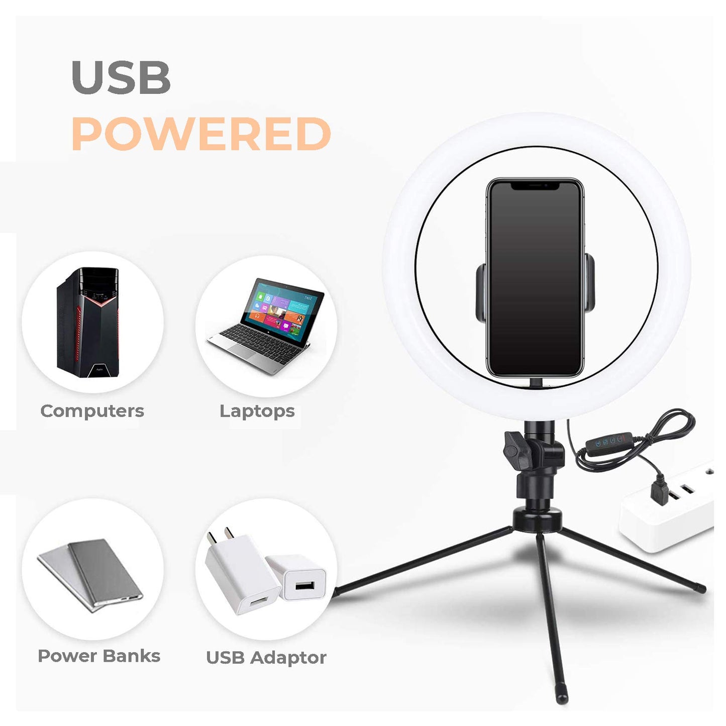 Big LED Ring Light for Camera Phone- YouTube Video Shooting and Makeup Light with 7 Feet Foldable Tripod Stand